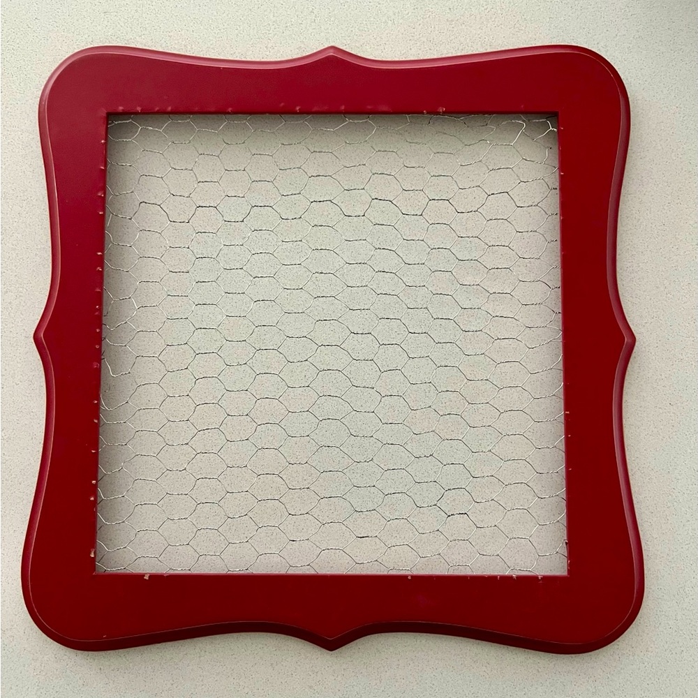 Red 14x14 Frame with Wire Mesh